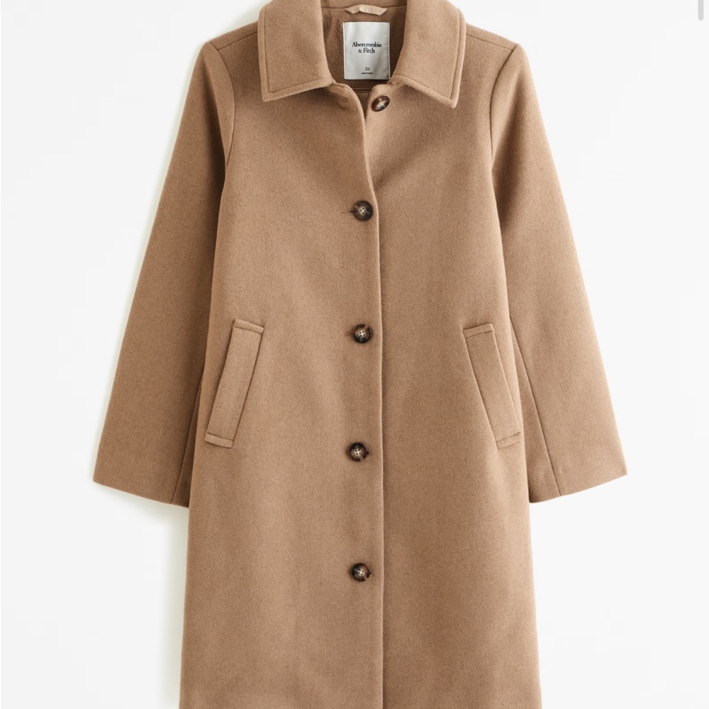 Abercrombie Wool Blend Mod Coat Brown